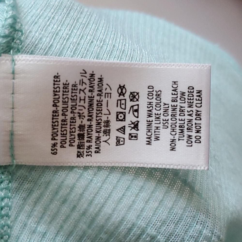 FREE PEOPLE Turquoise Ribbed Tank Top, Sz Small Like New - Picture 6 of 6
